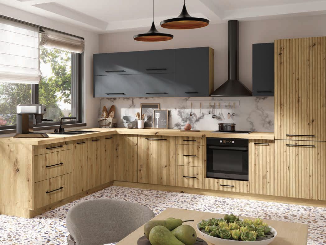 Kampinis virtuvės baldų komplektas 230/340 cm Viva virtuvė