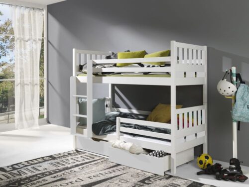 KARIM II dviaukštė lova su stalčiais dviem asmenims 80×181 cm