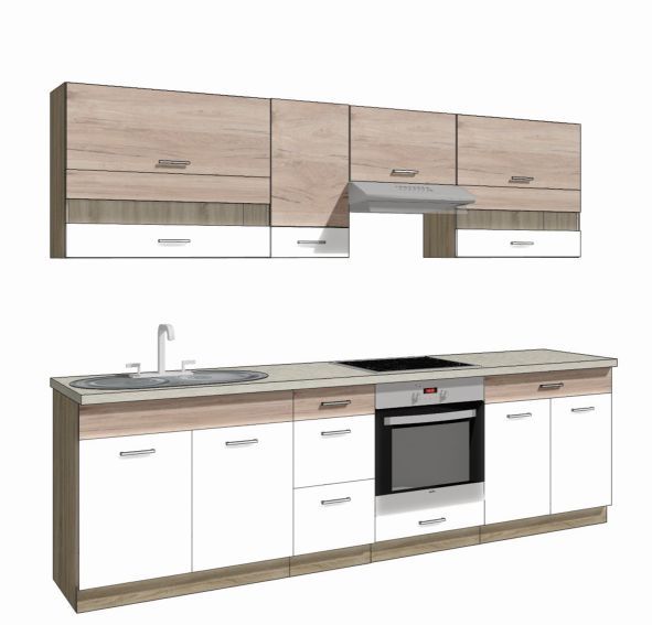 Econo virtuvės komplektas A plus 270 cm be stalviršio