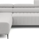 Kairysis kampinis sofa Gandi L Corner 140 su miegamąja funkcija, itališko tipo rėmu ir Gr1 konteineriu