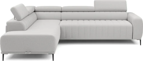 Kairysis kampinis sofa Gandi L Corner 160 su miegamąja funkcija, itališko tipo rėmu ir Gr1 konteineriu