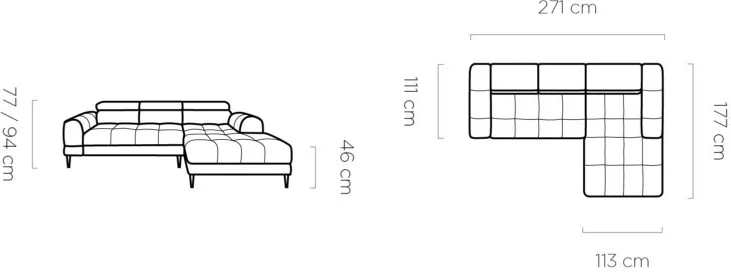 Voss kampinė sofa S kairė Gr1 - Paveikslėlis 7