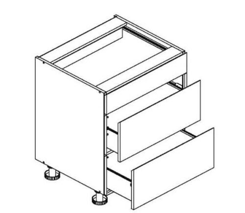 60 cm apatinė spintelė su stalčiais D60S/3 Nina