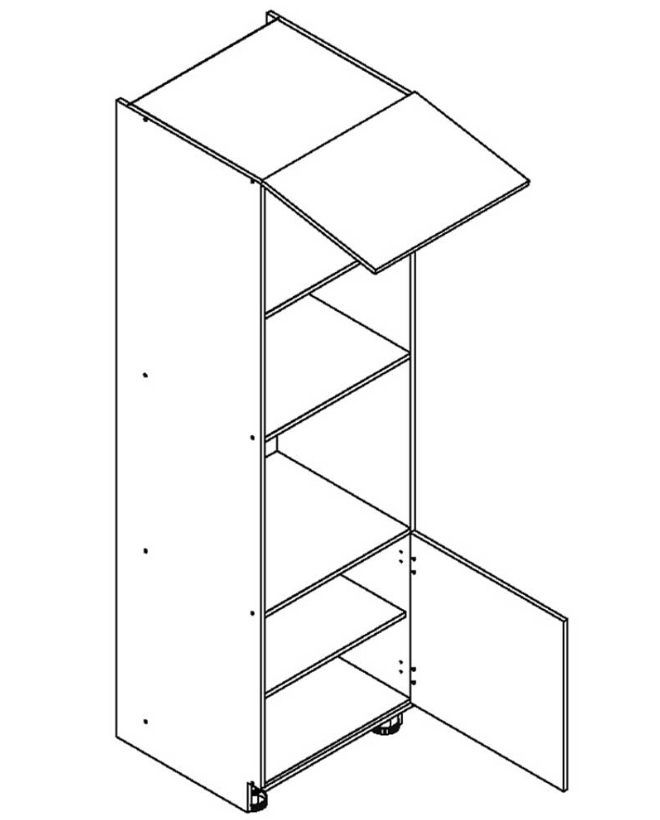 60 cm koloninė spintelė su orkaite ir mikrobangų krosnele D60PK MV/2133 P/L Nina