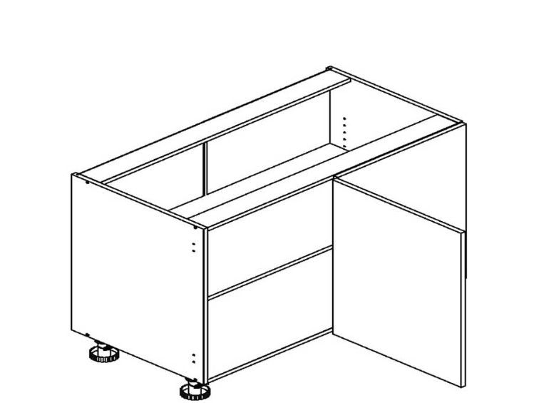 Apatinė kampinė spintelė 110/60 cm DNP P/L Nina