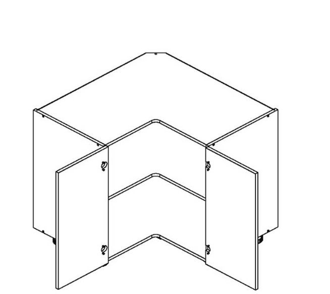 Apatinė kampinė spintelė 90/90 cm DRP R/K Nina