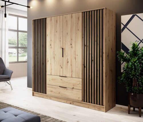 Nelly 4D spinta su grotelėmis, ąžuolo spalvos