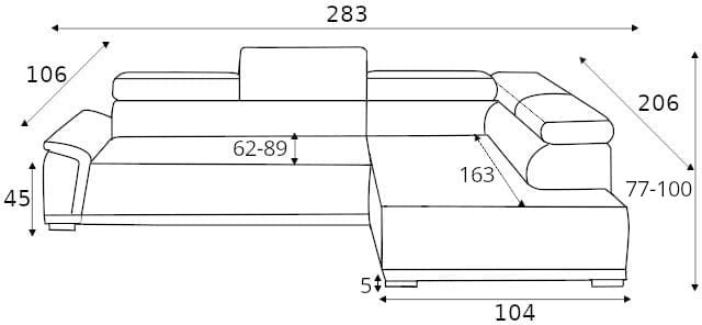 Gremio dešininė kampinė sofa su elektra ištraukiama sėdyne Gr1 — изображение 6