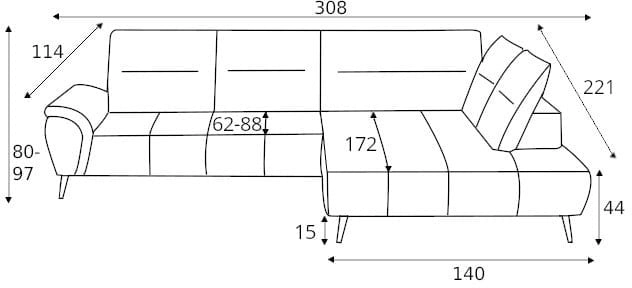 Montana L dešininė kampinė sofa su elektra reguliuojamu sėdynės gyliu Gr1 - Paveikslėlis 8
