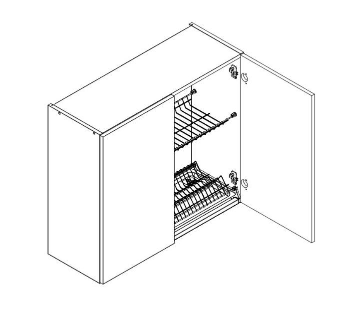 Sieninė spintelė 80 cm su džiovykle W80SU ALU Nina