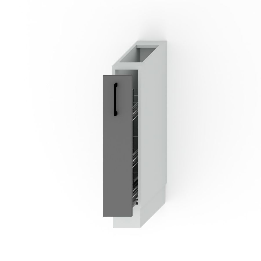 Apatinė spintelė 15 cm cargo D15 su krepšeliu ir švelniu uždarymu Alina