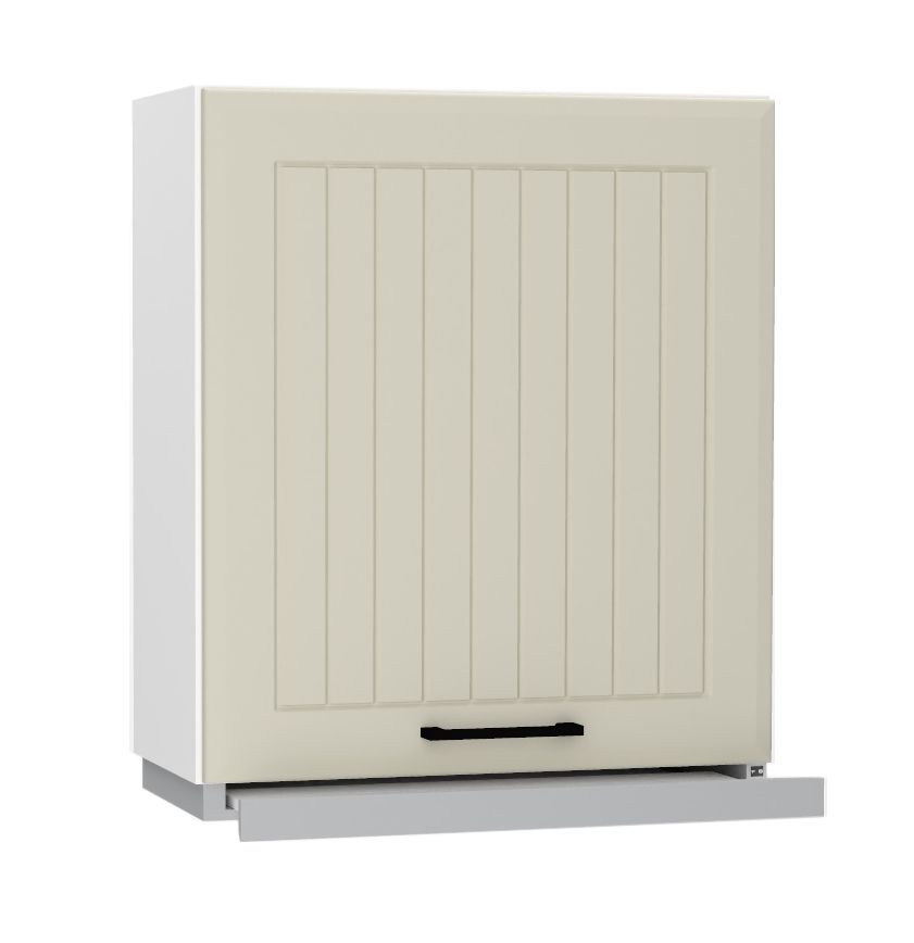 Viršutinė spintelė 60 cm su sidabriniu gaubtu W60/68 SLIM P/L Irma