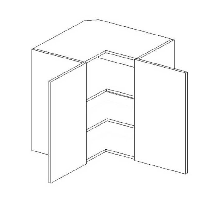 Kampinė pakabinama spintelė 60/60 cm WRN R/L Nina