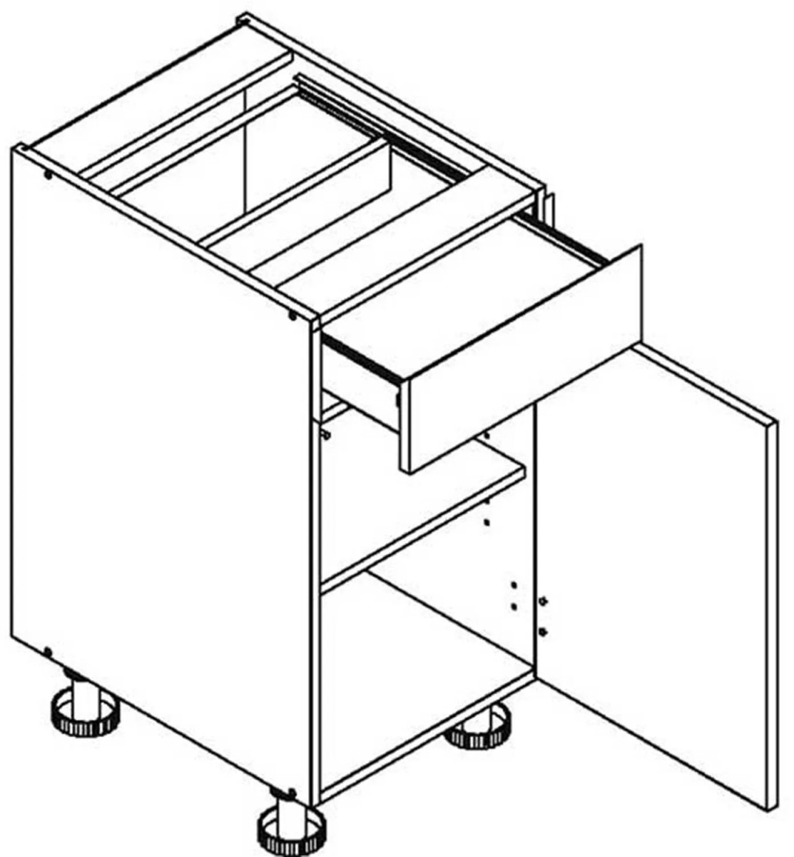 Apatinė spintelė 45 cm su stalčiumi, D45, S/1, P/L, Alina