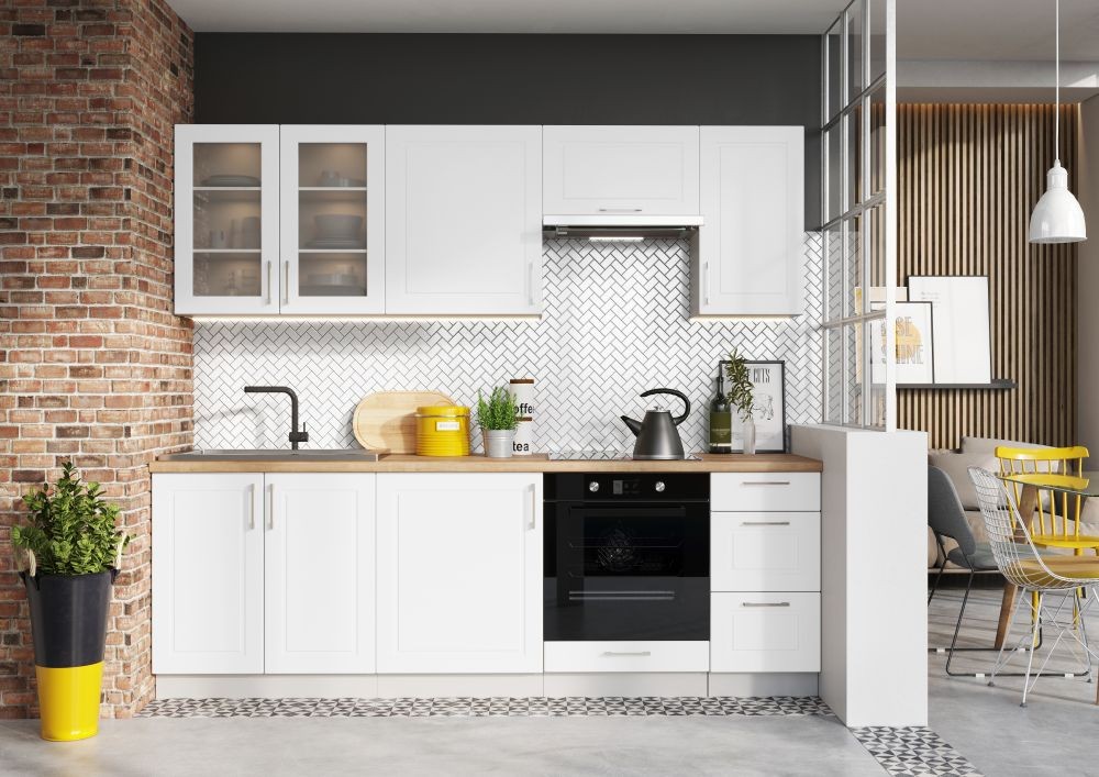 Kuchnia Natalia 240 cm biały połysk - OFERTA SPECJALNA