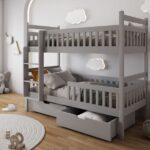 Dviaukštė lova su stalčiais ALEKSANDER 2 asmenims 90x200 cm