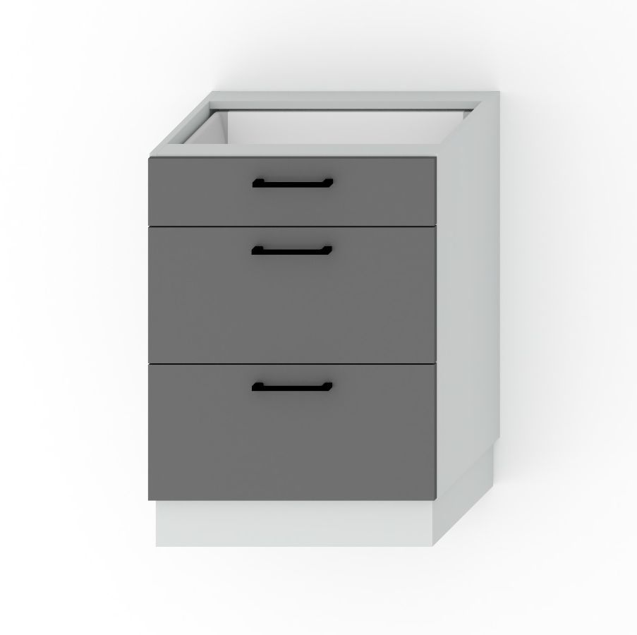 60 cm apatinė spintelė su stalčiais D60S/3 Alina