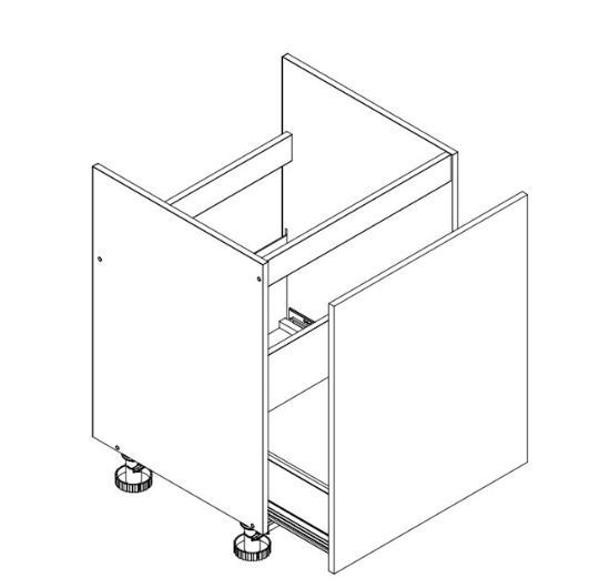 Apatinė spintelė 60 cm kriauklės stalčiui D60ZL S/1 Alina