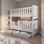 NATHAN  dviaukštė lova su stalčiais 90x190 cm