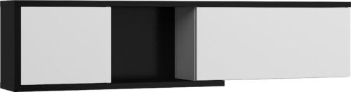 BRITA 25 baldų lentyna pakabinama spintelė svetainei, juodai balta, blizgi