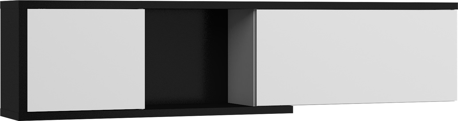 BRITA 25 baldų lentyna pakabinama spintelė svetainei, juodai balta, blizgi