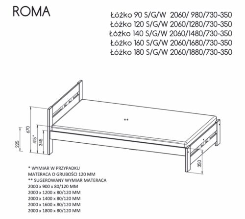 Lova „ROMA“ – pušis su riešutmedžiu