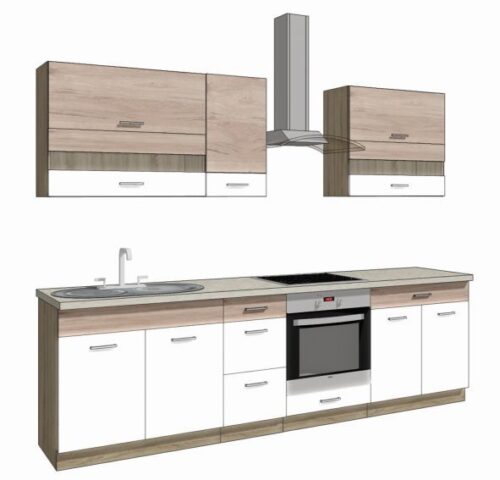 Econo virtuvės komplektas A 270 cm be stalviršio