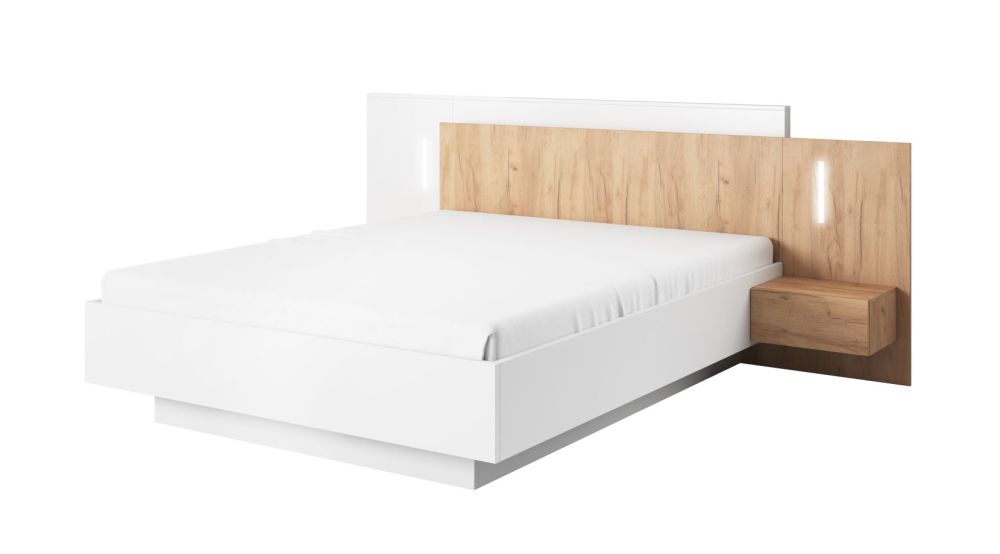 3D lova su staliukais ir 3D apšvietimu