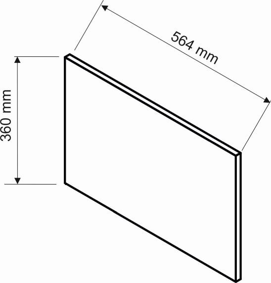 Žemos pakabinamos spintelės šoninė sienelė 36x56,4 cm Kate