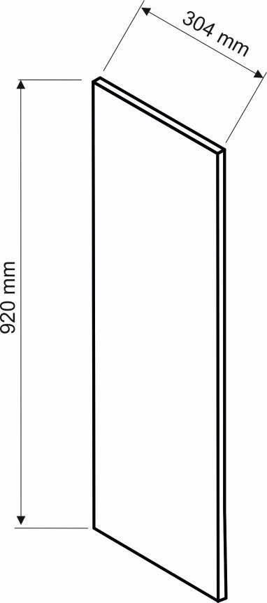 Aukštos pakabinamos spintelės šoninė sienelė 92x30,4 cm Kate