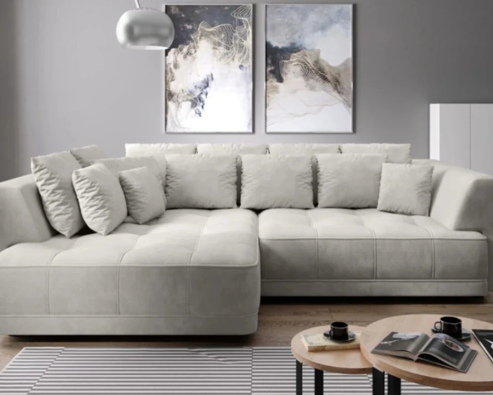 „Tigabox“ kairės pusės kampinė sofa su elektra ištraukiama sėdyne ir patalynės dėže Gr1 - Paveikslėlis 9