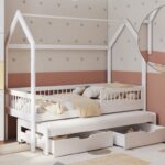 ASHER II dvivietė lova su stalčiais 80x181 cm