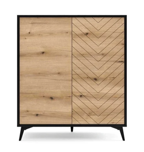 KD104 „Diamond“ stiliaus palėpės komoda – ąžuolo spalvos