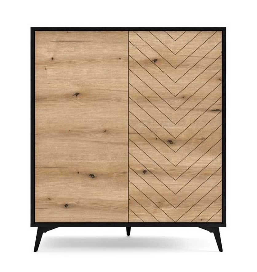 KD104 „Diamond“ stiliaus palėpės komoda – ąžuolo spalvos