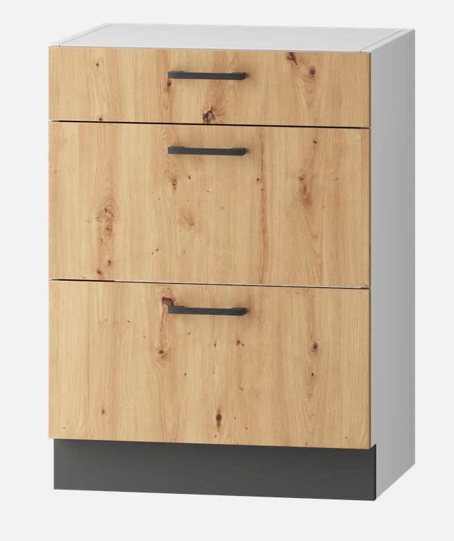 Apatinė spintelė su stalčiais 60 cm Clara D60S/3