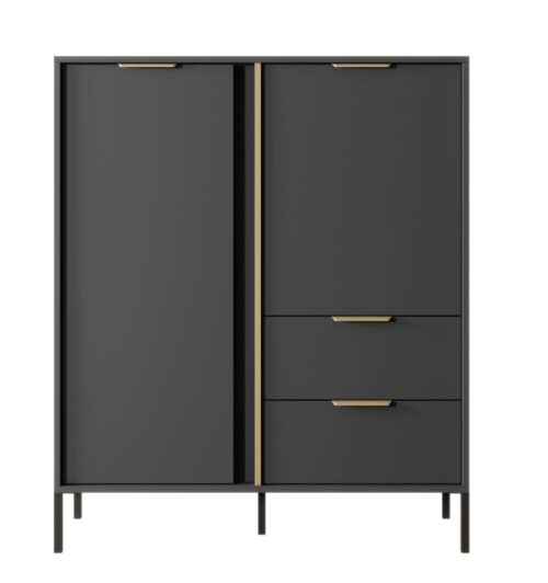 Aukšta komoda 2D2S Lars antracito spalvos