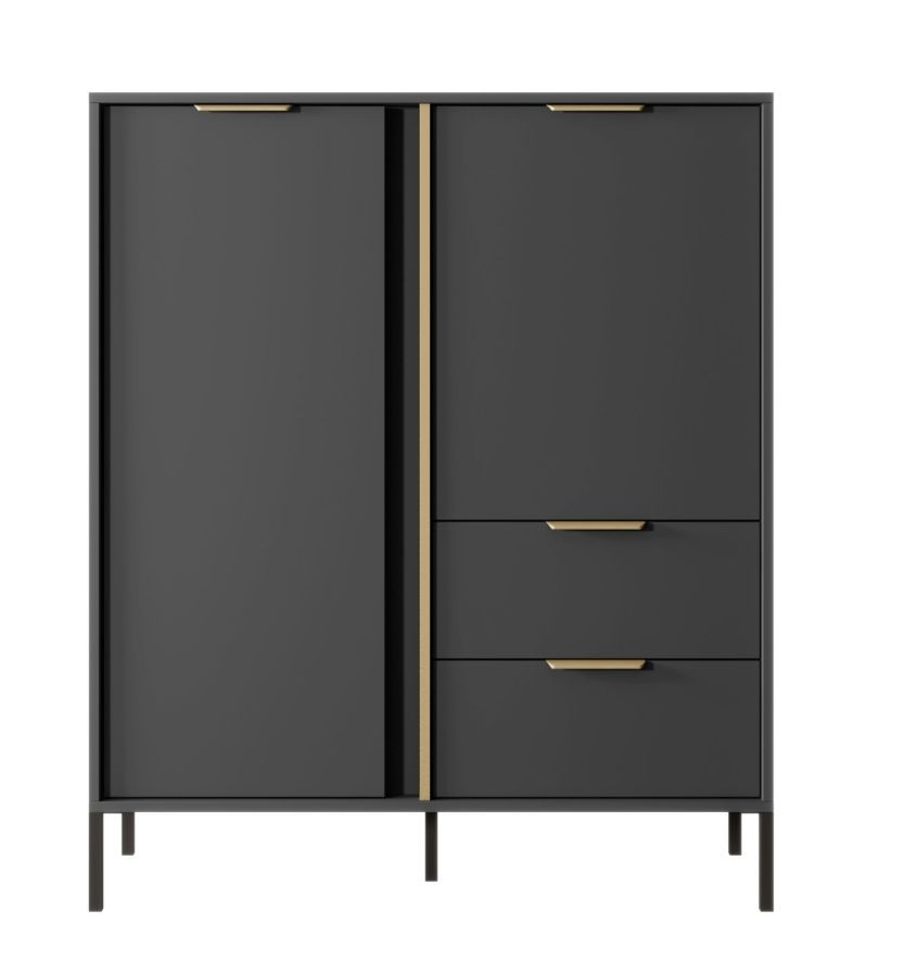 Aukšta komoda 2D2S Lars antracito spalvos