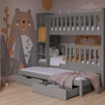 NATHAN III trivietė dviaukštė lova su stalčiais 80x181 cm