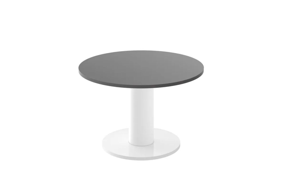 SOLO MINI kavos staliukas ⌀80cm blizgi pilka/balta