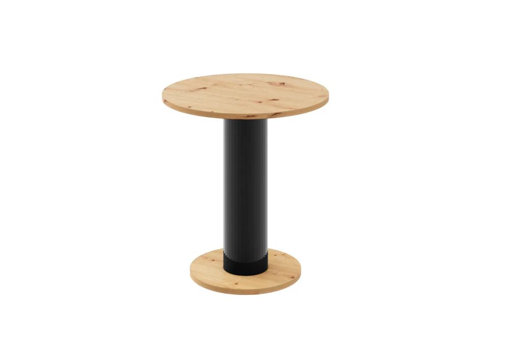 SOLO MINI kavos staliukas ⌀60 cm, ąžuolo imitacija / juodas