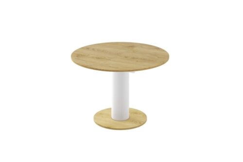 SOLO LUX išskleidžiamas stalas 100(144)x100, meniško ąžuolo/baltos spalvos