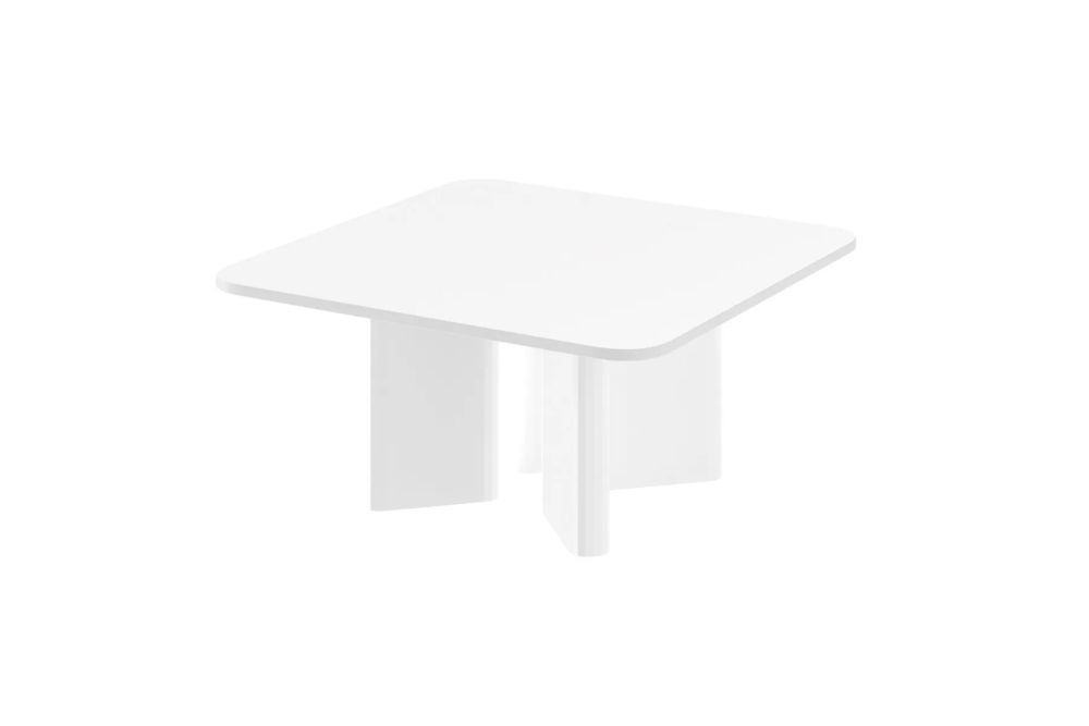 DIVERSO kavos staliukas 80x80 baltas blizgus