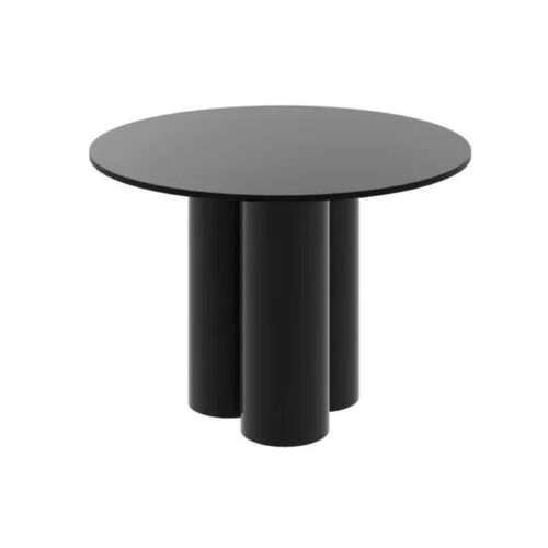 RAVEO apvalus stalas 100×100 juodas blizgus