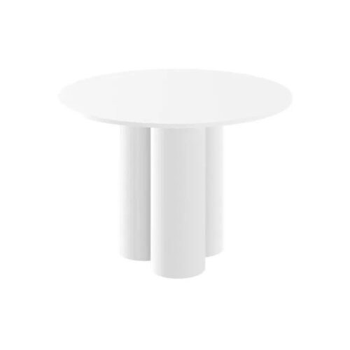 RAVEO apvalus stalas 100×100 baltas blizgus