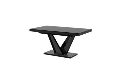 VEGAS išskleidžiamas stalas 160(256)x89 juodas blizgus