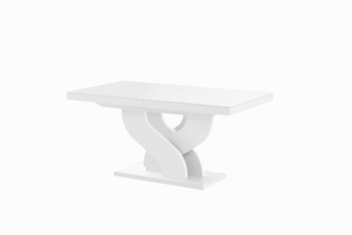 BELLA stalas 160(256)x89 baltas blizgus ištraukiamas