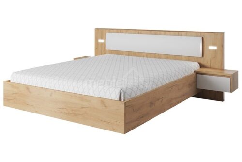 Lova su galvūgaliu + LED + naktiniai staliukai Xelo – 160
