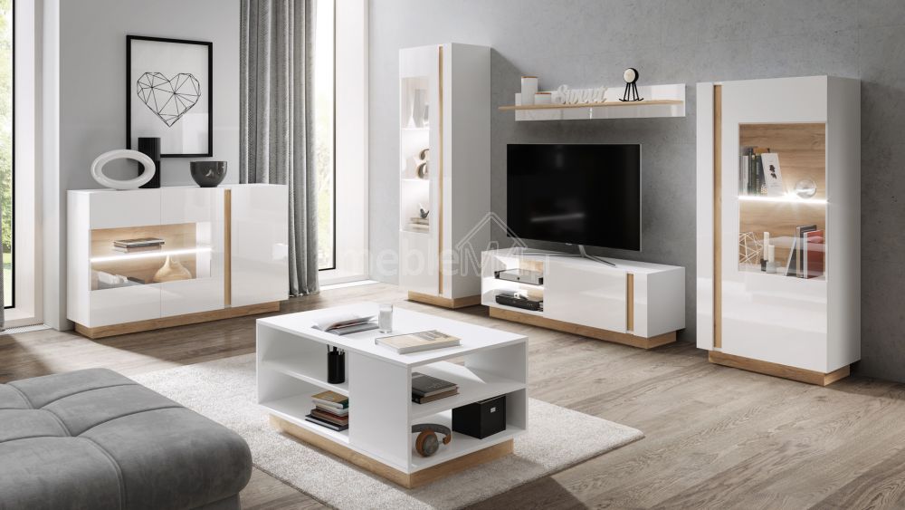 Pakabinama vitrina 96 Arco - balta blizgi — изображение 2