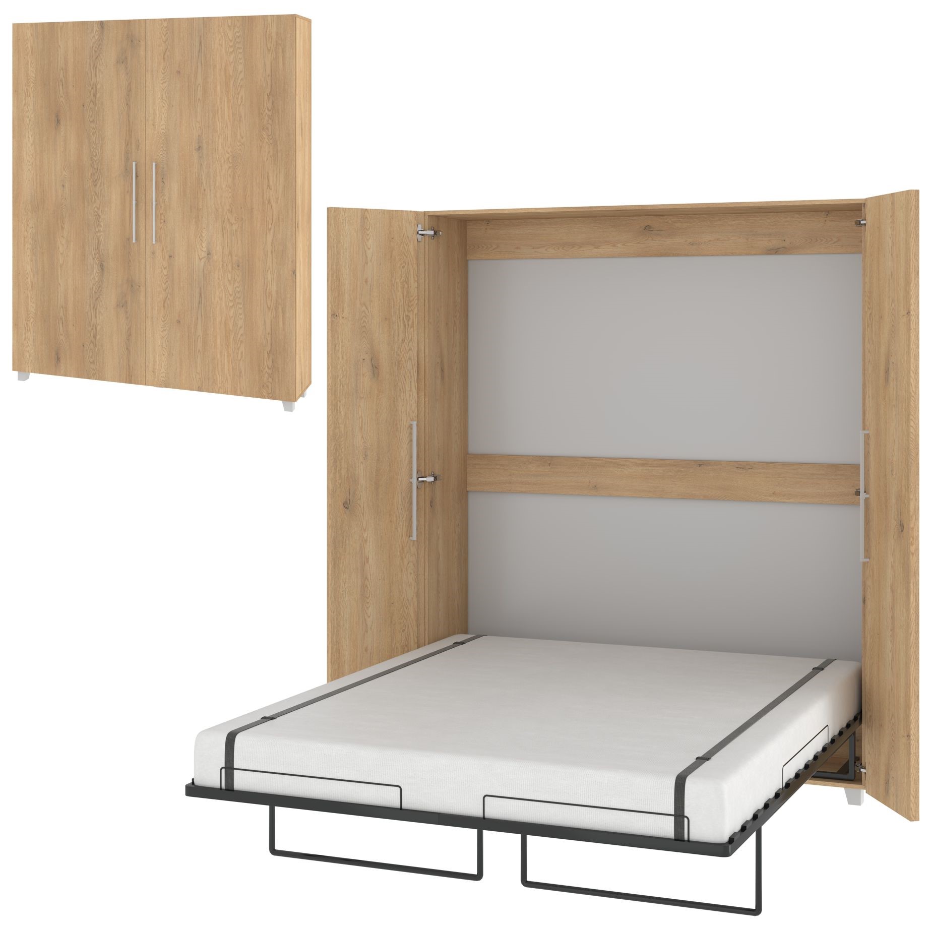 Vertikali sieninė lova TEDDY 160 kremonos ąžuolo spalvos