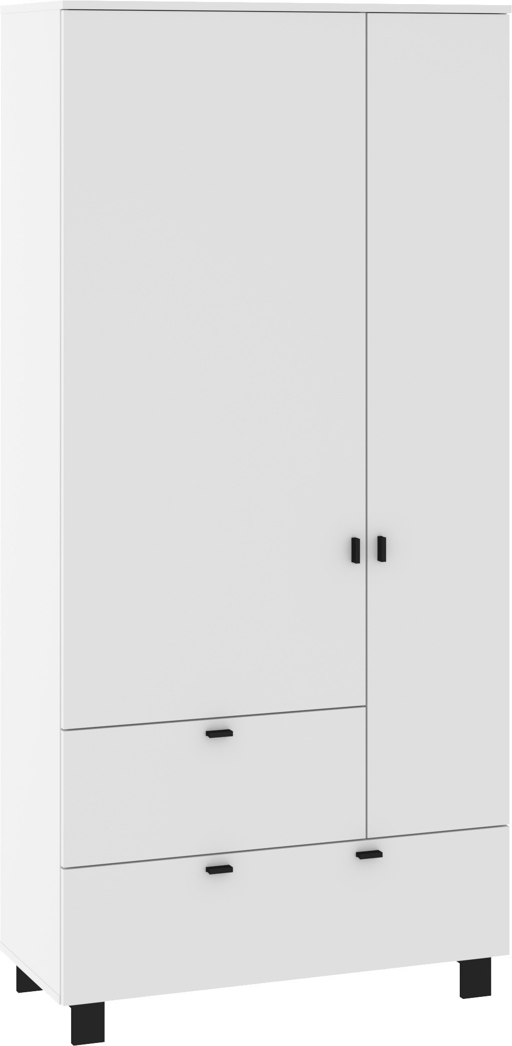 GAVES 14 baldų spinta su strypu ir lentynomis prieškambariui, balta ir juoda